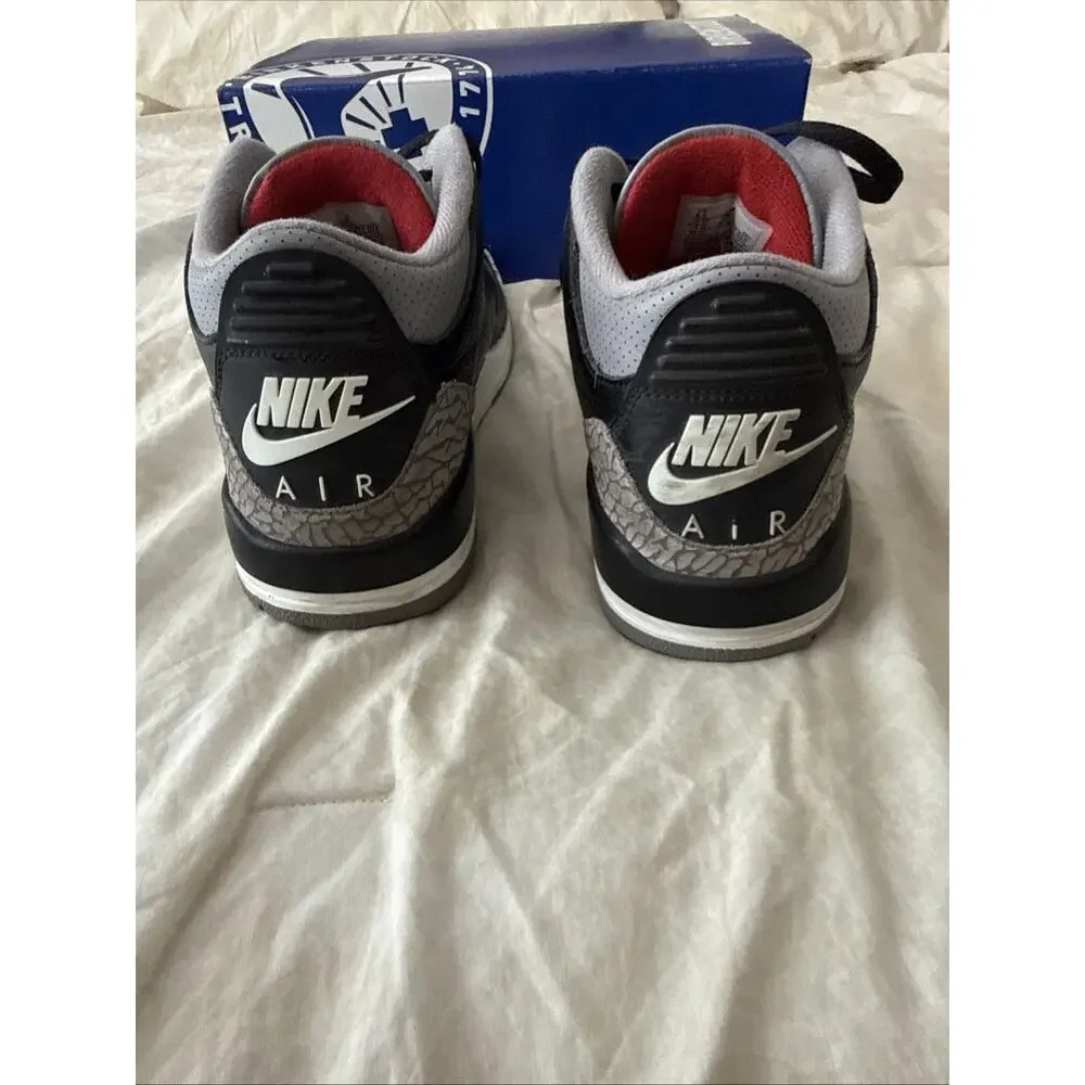 Nike Air Jordan 3 Retro OG Mens 8.5 Black Cement DN3707-010 Elephant Print 2024
